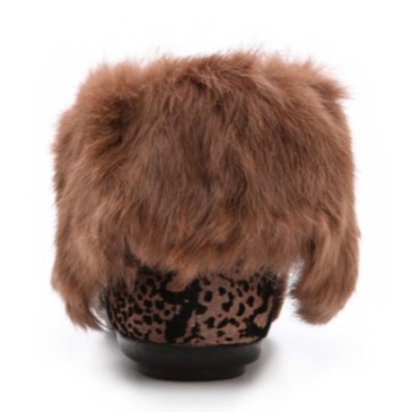 HOUSE OF HARLOW 1960 Women's Brown Maddox Fur Lined Booties - Black/ Brown - Picture 4 of 10